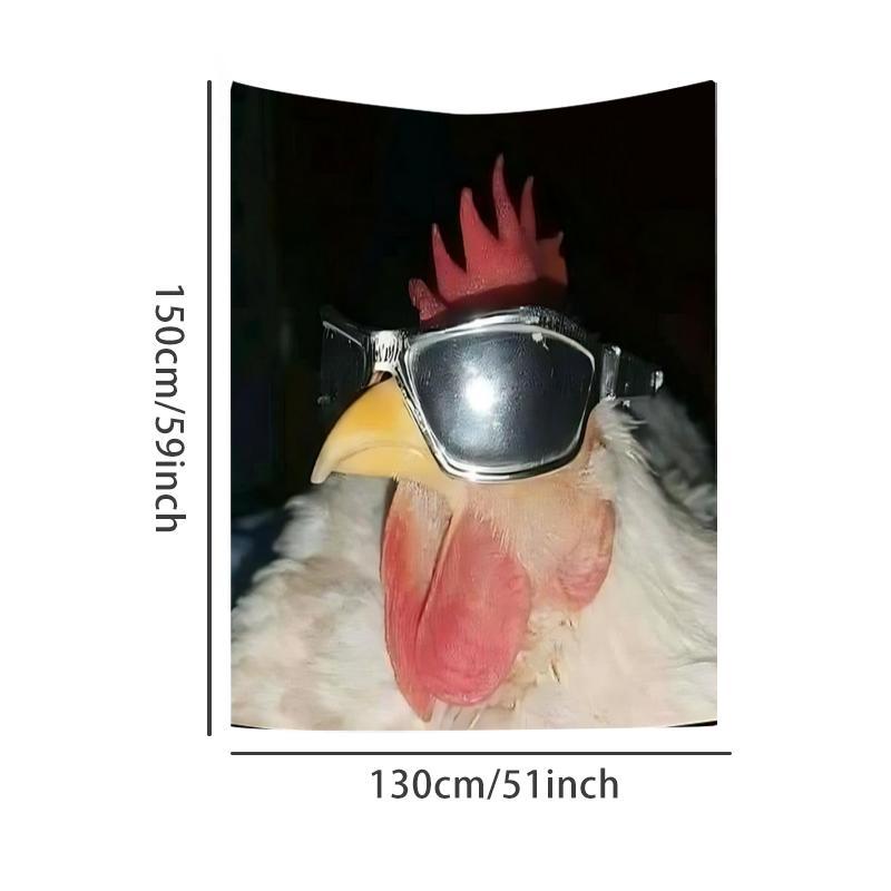 Chicken with Sunglasses Pattern Tapestry, Aesthetic Wall Hanging Decor, Wall Art for Home Living Room Bedroom Office Study Room