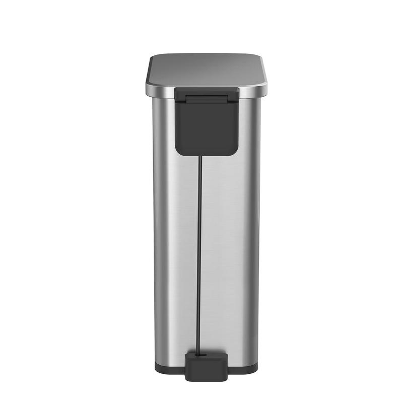 7.9 Gallon Slim Kitchen Step Trash Can, Stainless Steel Step Trash Can Smooth Bucket