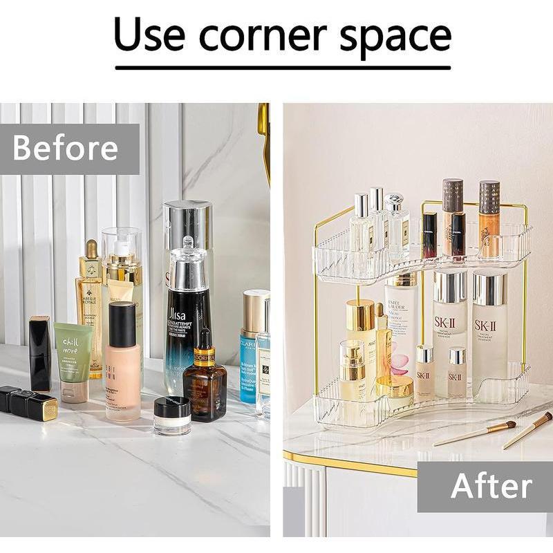 Corner Bathroom Counter Storage Rack, 1 Count Multi-layer Cosmetic Perfume Storage Holder, Space Saving Makeup Organizer for Bathroom Counter