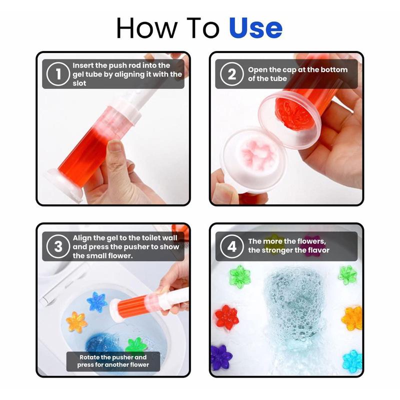 Toilet Cleaner Gel Stamp, 6 Counts box Stain Removal Cleaning Accessories, Summer Household Cleaning Supplies, Boyfriend Gifts