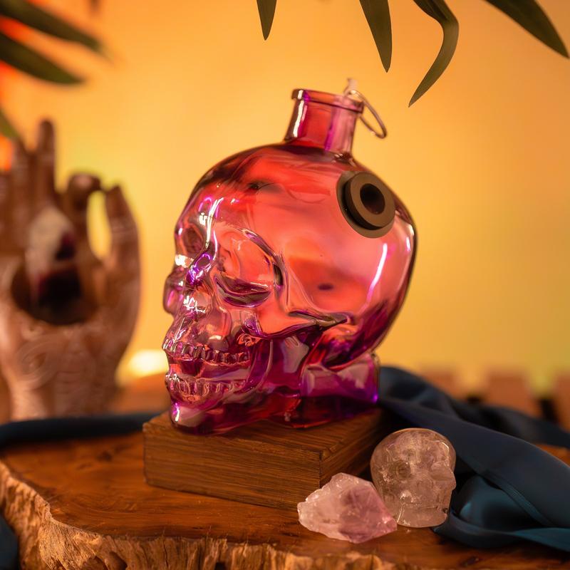 Glass Skull Incense Bottle Burners by AmaZen Glass Co