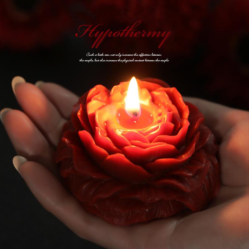 Low Temperature Candles Couple Games Lovers Wax Dripping Peony Rose Heart-shaped Candles 42 Degrees To 48 Degrees