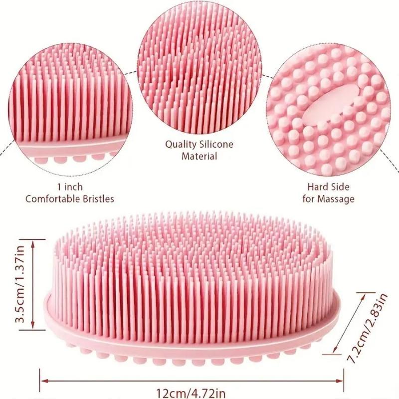 Silicone Cleansing Brush for Shower, Household Adult Double-sided Rubbing Bath Brush, Body Massage Bath Brushes for Women & Men, Reusable Exfoliating Brush