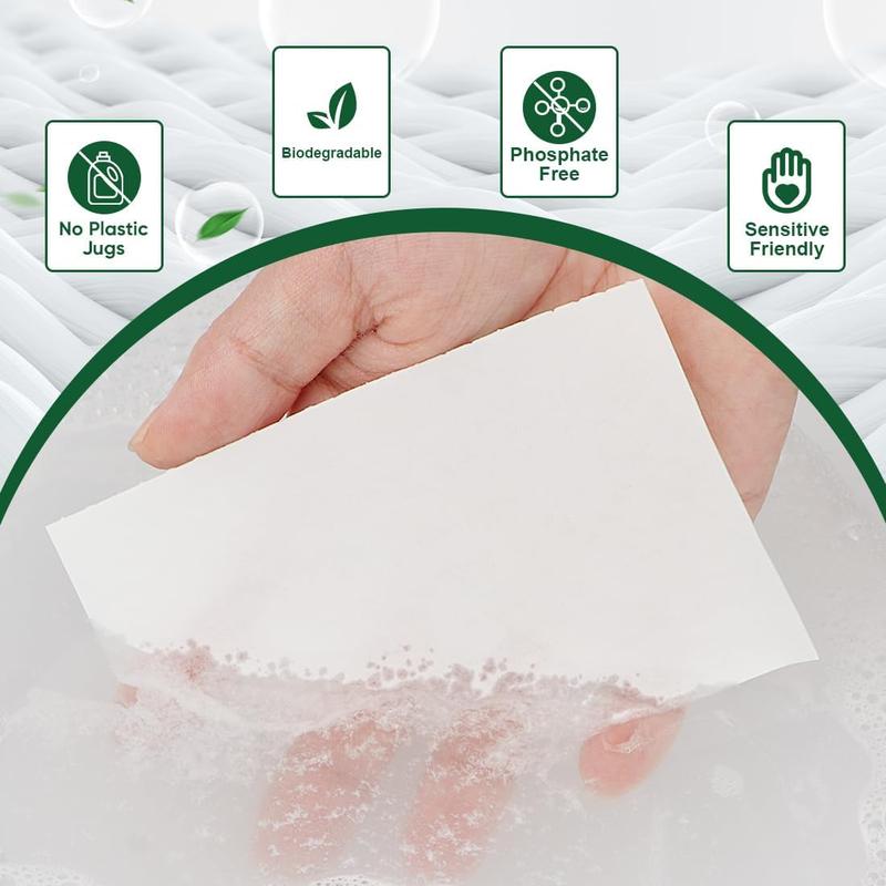 Laundry Detergent Sheets Eco-Friendly (160 Loads) 80 Sheets Cleaning Household