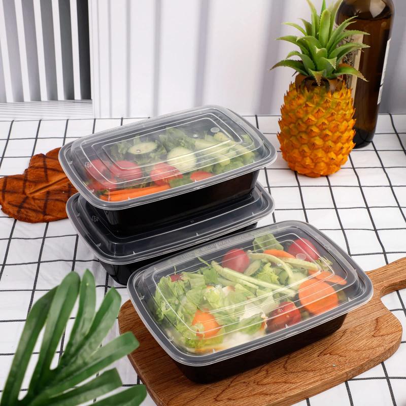 Reusable meal prep containers - 30.4 oz food storage containers with LIDS 10 packs, meal prep food containers, disposable  containers with LIDS, BPA-free, microwave dishwasher refrigerator safe