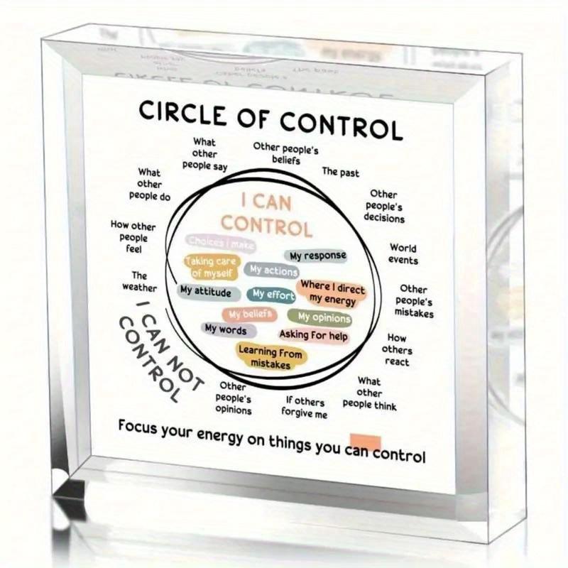 Circle Of Control Acrylic Decor, Desktop Decoration for Home Office Decor, Mental Health Calm Down Corner, School Counselor Gifts