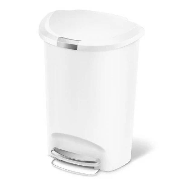 50L Semi Round Plastic Step Trash Can