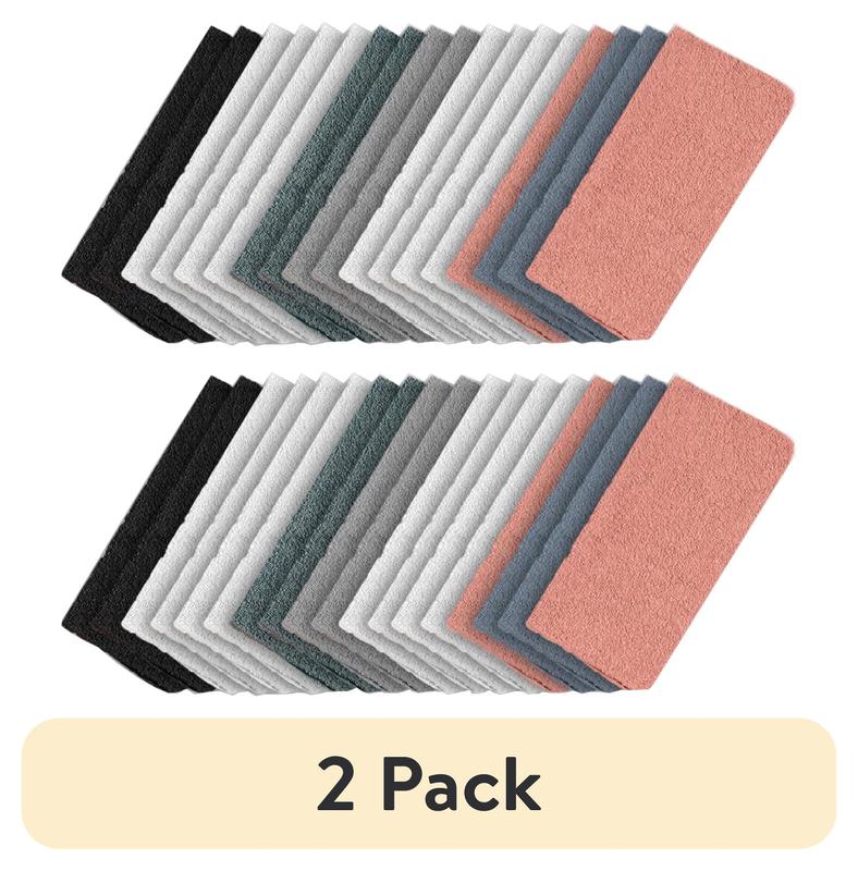 (2 pack) Mainstays 18-Pack Washcloth Bundle, Pastel