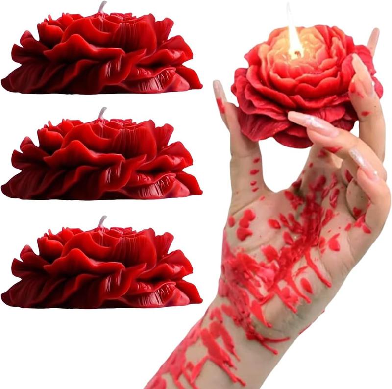 Low Temperature Candles Couple Games Lovers Wax Dripping Peony Rose Heart-shaped Candles 42 Degrees To 48 Degrees