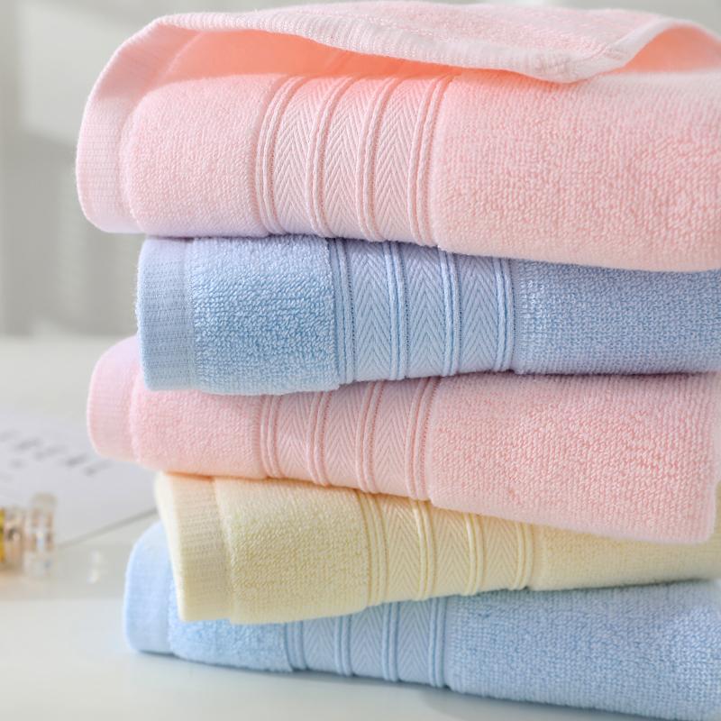 Solid Color Face Towel, 1 Count Water Absorbent Bath Towel, Comfortable Face Towel, Soft Face Towel for Home Bathroom, Home Supplies