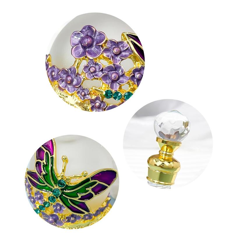 Butterfly Design Refillable Mini Perfume Bottle with Glass Ball Roller, Travel Portable Perfume Dispenser Bottle