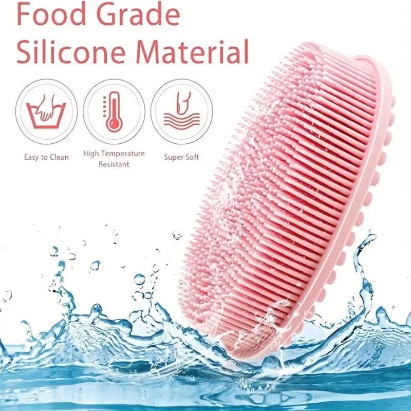 Silicone Cleansing Brush for Shower, Household Adult Double-sided Rubbing Bath Brush, Body Massage Bath Brushes for Women & Men, Reusable Exfoliating Brush