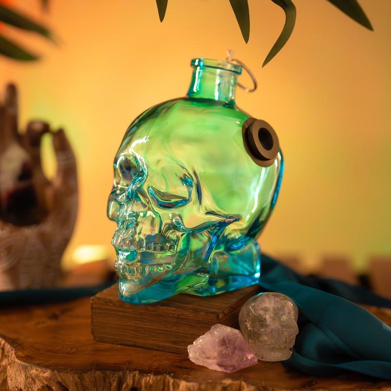 Glass Skull Incense Bottle Burners by AmaZen Glass Co