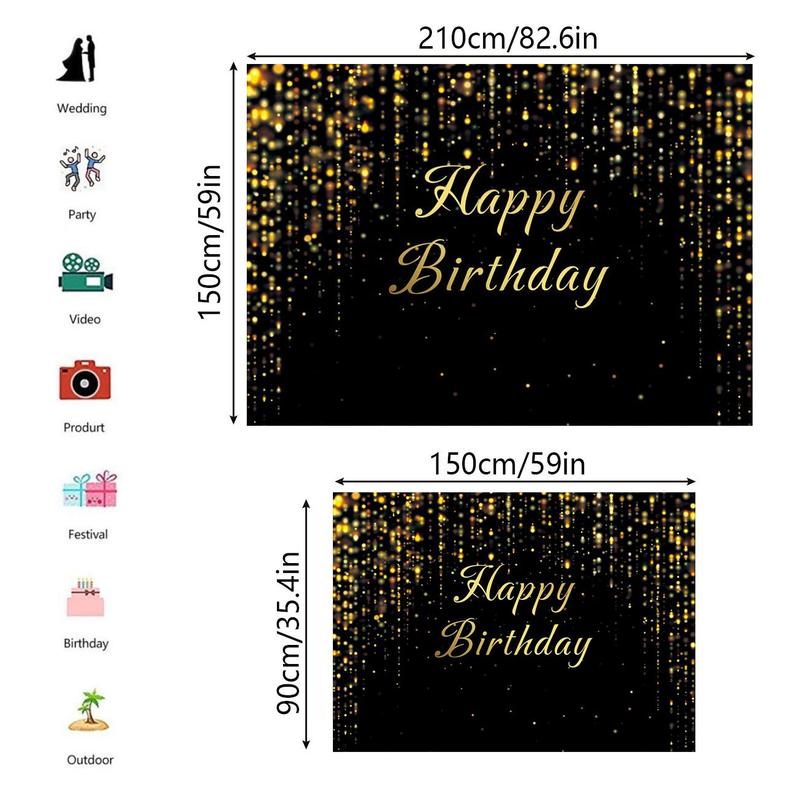 Happy Birthday Letter Pattern Backdrop, Glitter Background Board, Birthday Party Decoration Supplies for Home & Party