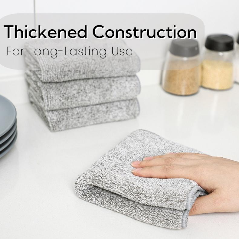 10 Counts Multifunction Thick Bamboo Charcoal Fiber Cleaning Cloth,Ultra Soft Absorbent Lint Free Streak Free Reusable Cleaning Towels for Household Kitchen Cleaning Premium Kitchen Cloth Dish Towels,Microfiber Cleaning Cloth