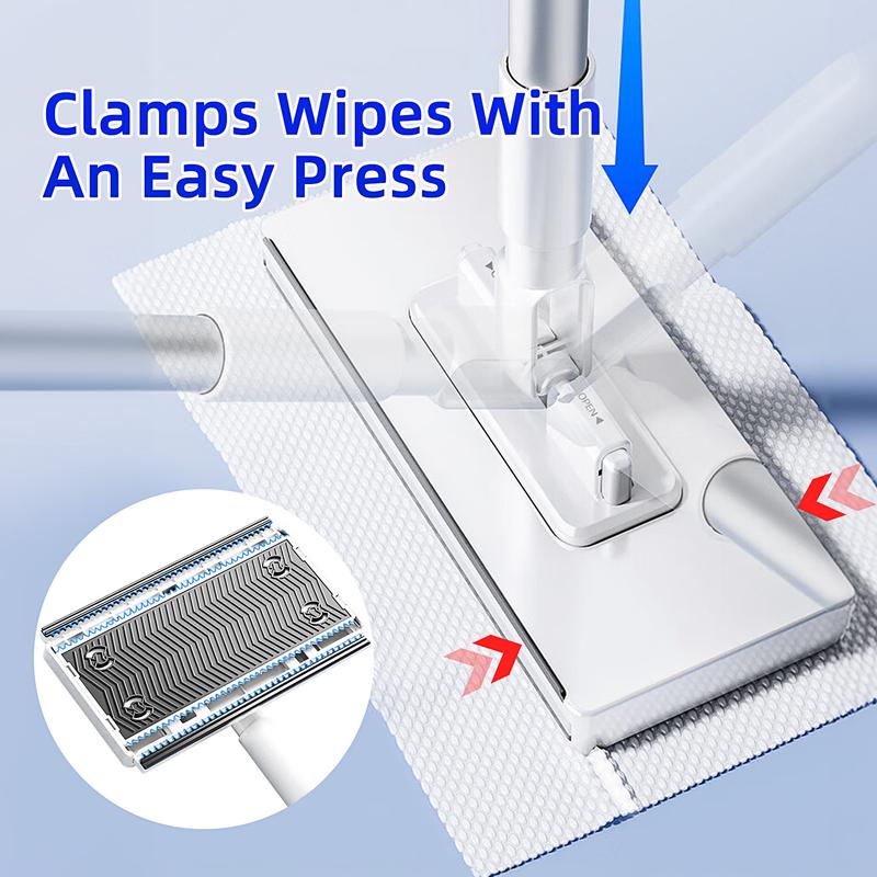 Sweeper Mop 2-in-1 Dry + Wet Floor Mopping and Sweeping,No-Touch Dirty Pads Disposable Cleaning Microfiber Mop Head, Lightweight Retractable Handle