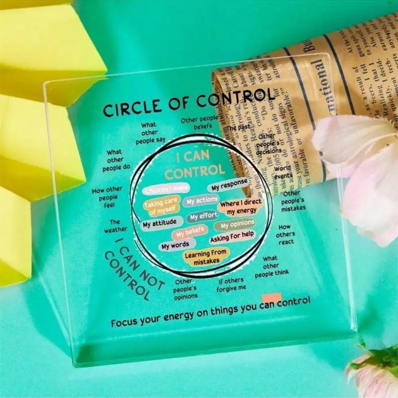 Circle Of Control Acrylic Decor, Desktop Decoration for Home Office Decor, Mental Health Calm Down Corner, School Counselor Gifts