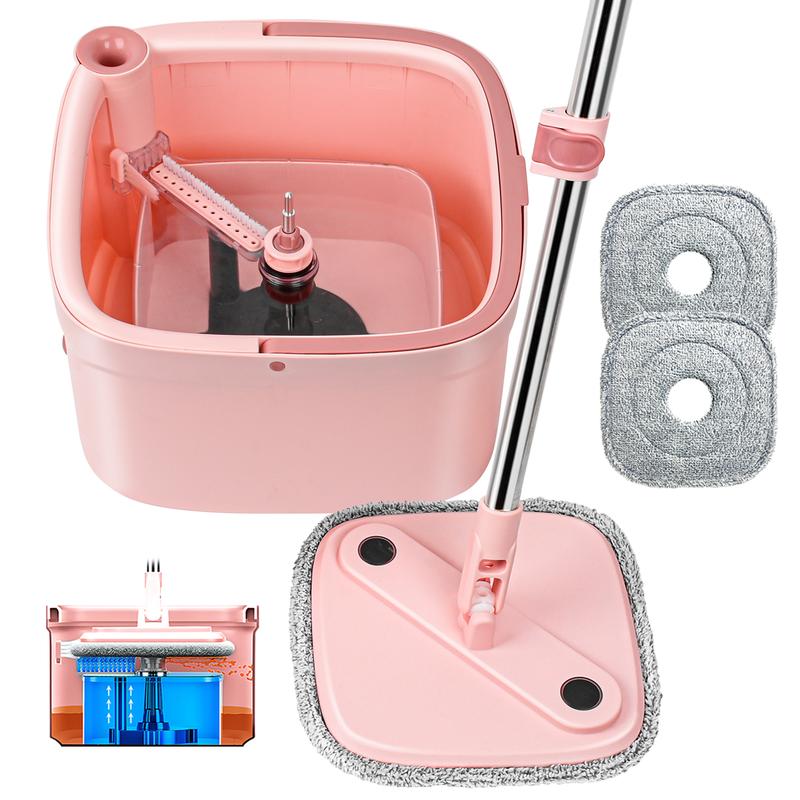 TIKAATOK rdwood Floor Mop and Bucket Set with Self Separation System and 2 6 Pads Cleaning Microfiber