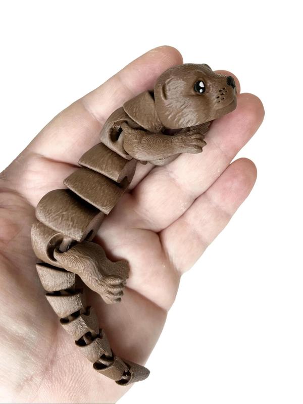 3D Printed Otter Articulating Figurine Cute Animal Pet Decor Decorative Gift