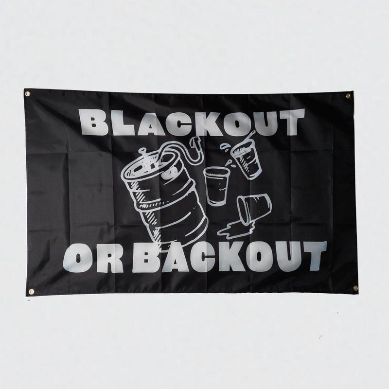 Blackout Or Backout Print Tapestry for Mean Girls Decorations, 1 Count 3x5ft 90x150cm Double-stitched Edge Wall Hanging Tapestry With 4 Brass Grommet For College Dorm Room Decor Home Decor