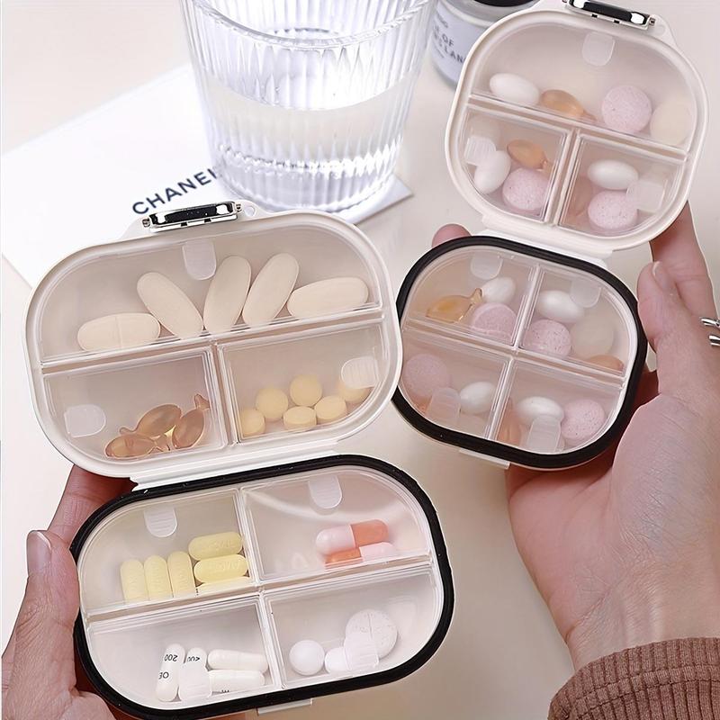 Portable Pill Storage Box, 1 Count 2 Counts Travel Multi-grid Pill Organizer, Mini Jewelry Storage Box,  Medicine Box Storage Organizer, Summer for Gift