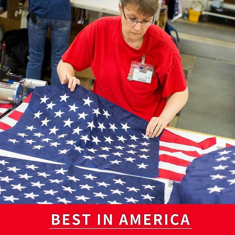 100% Made in USA American Flags 3x5 Ft Outside,American Flag Outdoor Heavy Duty,Us Flag 3x5 Longest Lasting Usa Flag, Built For Outdoor Use,(100% In Usa) Banners