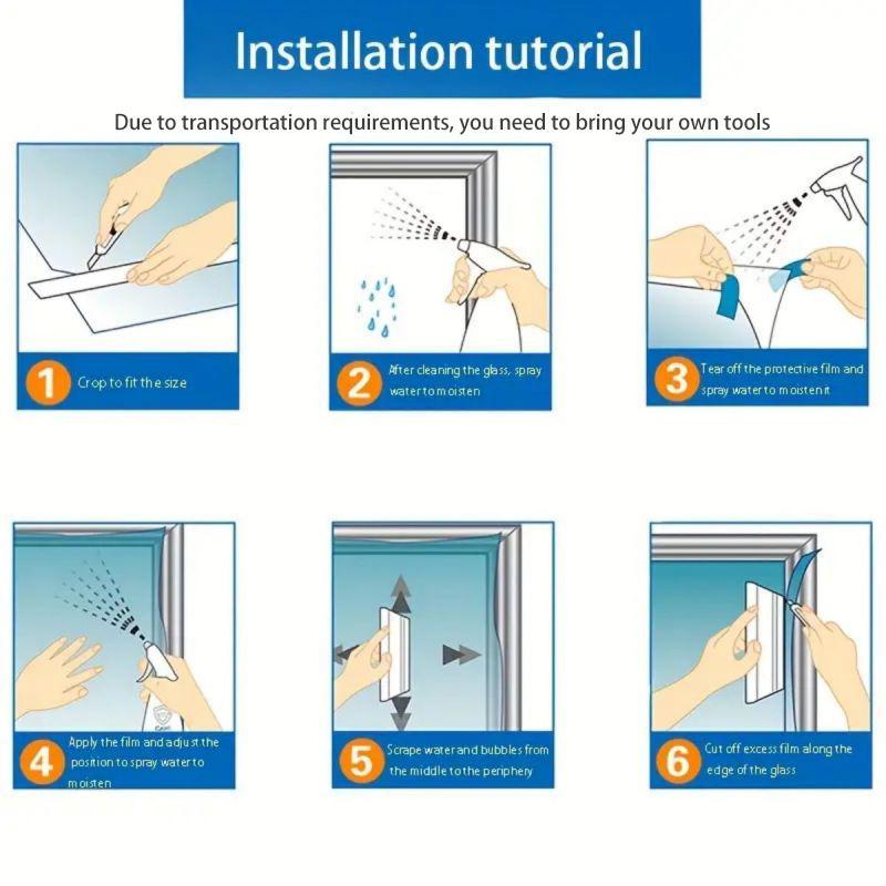 Privacy Window Film, 1 Roll Heat Insulation Privacy Film, Window Film for Office, Living Room, Bedroom