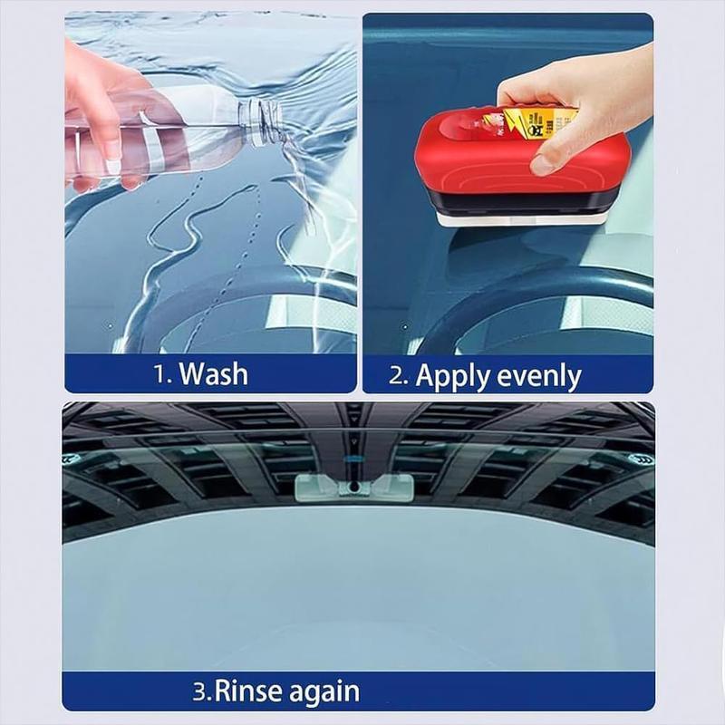  Anti-Rain and Fog Cleaning Glass Brush, Oil Film Cleaning Brush, Car Glass Oil Film Cleaning Fluid, Windshield Renovation Stain Remover – Improves Clarity and Visibility, Quick Cleaning, Home Bathroom Balcony Glass Cleaner.