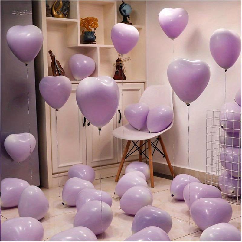 Solid Color Heart Shaped Balloon, 100pcs 12inch Latex Balloon, Birthday Wedding Party Decor Balloon, Romantic Scene Decor Balloon, Festive & Party Supplies