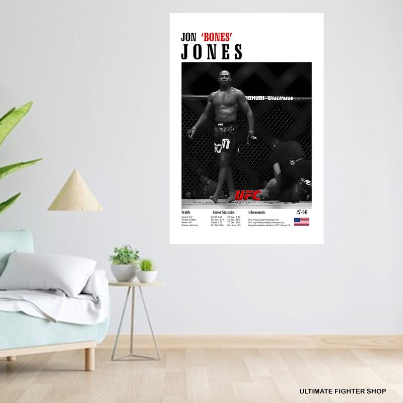 Jon Jones, Poster, UFC Poster, Poster Ideas, Fighter Poster, Athlete Motivation, Wall Decor Artwork Decorative