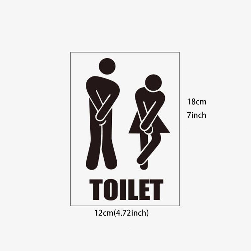 Toilet Sign Sticker, 1 Count Removable Waterproof Bathroom Decal, Home Decoration