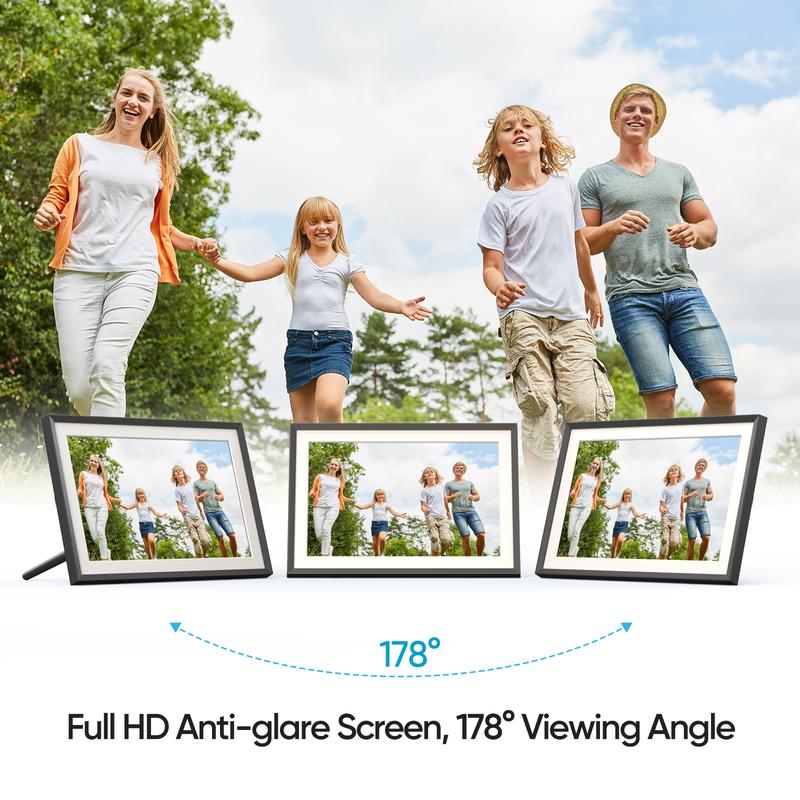 ARZOPA Frameo Digital Picture Frame 10.1 Inch Smart WiFi Digital Photo Frame 32GB with 1280x800 IPS Touch Screen, Auto-Rotate and Slideshow, Easy Setup to Share Photos Or Videos from Anywhere Anytime,Perfect Gifts for friends,family,Gift ideas Home Decor