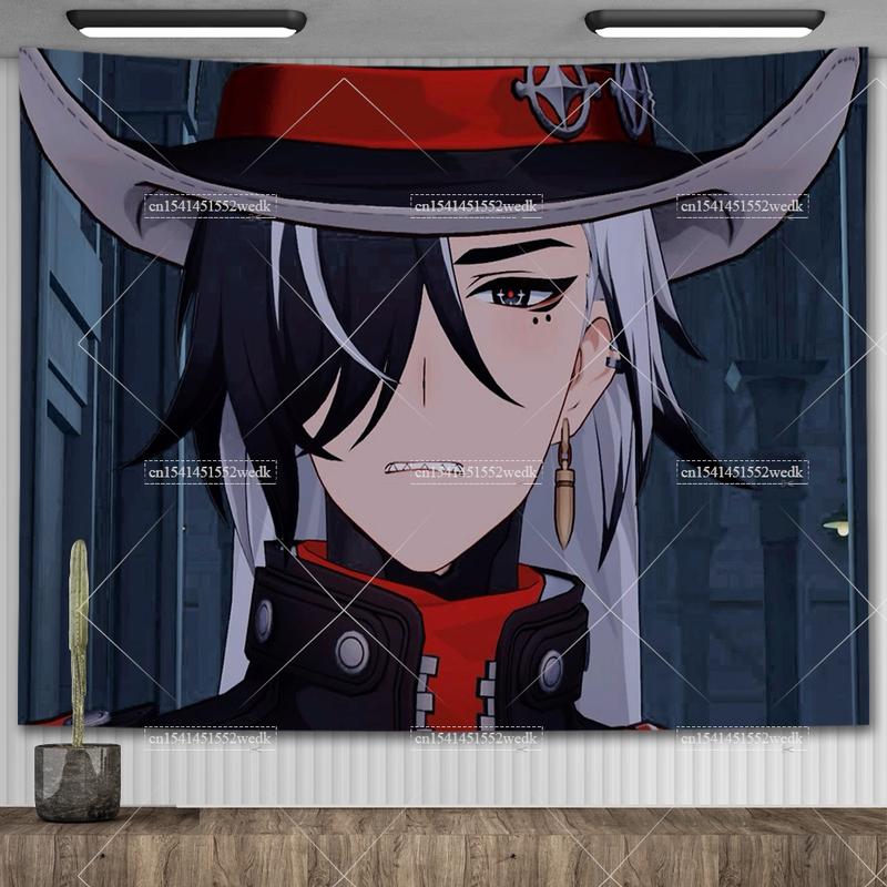 Boothill Tapestry Honkai Star Rail Wall Hanging Cartoons Anime Tapestrys Room Decor Aesthetic Manga Tapestries Home Decoration