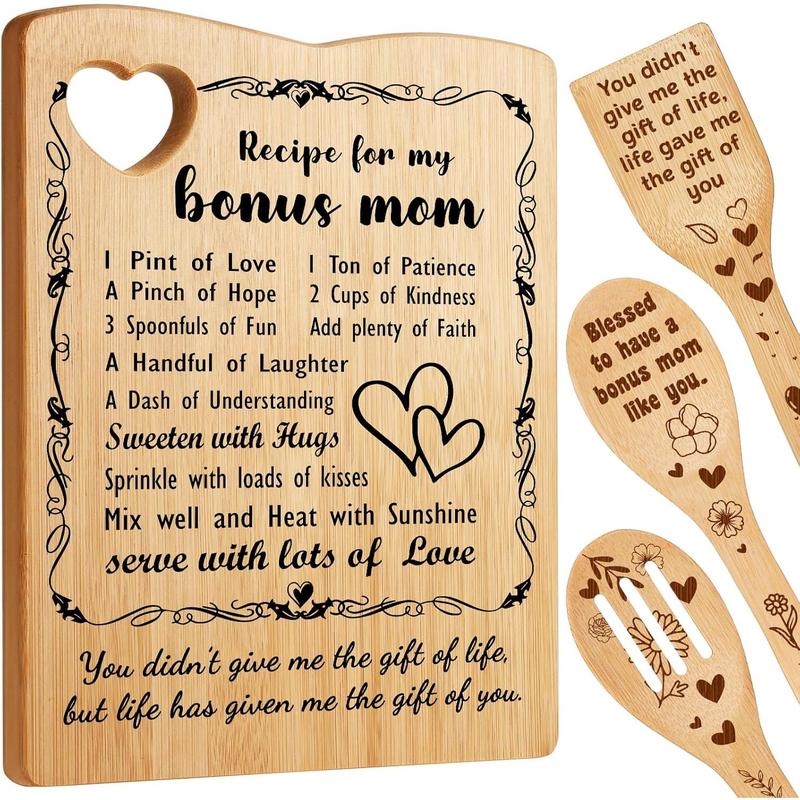 Bonus mom Christmas Gifts, Birthday Gifts for Bonus mom from Daughter Son, Bonus mom  Board Set Present, Ideal Mothers Day Christmas Gifts for Bonus mom Step Mom  mom Stepmother