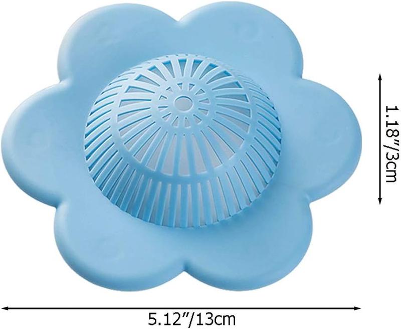 Hair Catcher Silicone Hair Stopper Shower Drain Covers with Suction Cups Suit for Bathroom Bathtub and Kitchen 4 Pack