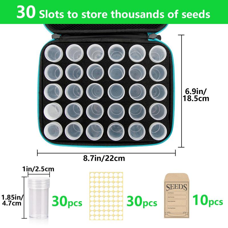 Seed Storage Box (1 Box), Premium Seed Containers for Various Sizes Vegetable and Flower Garden Seeds, Gardening Seed Keeper Set with Label Stickers and Useful Accessories