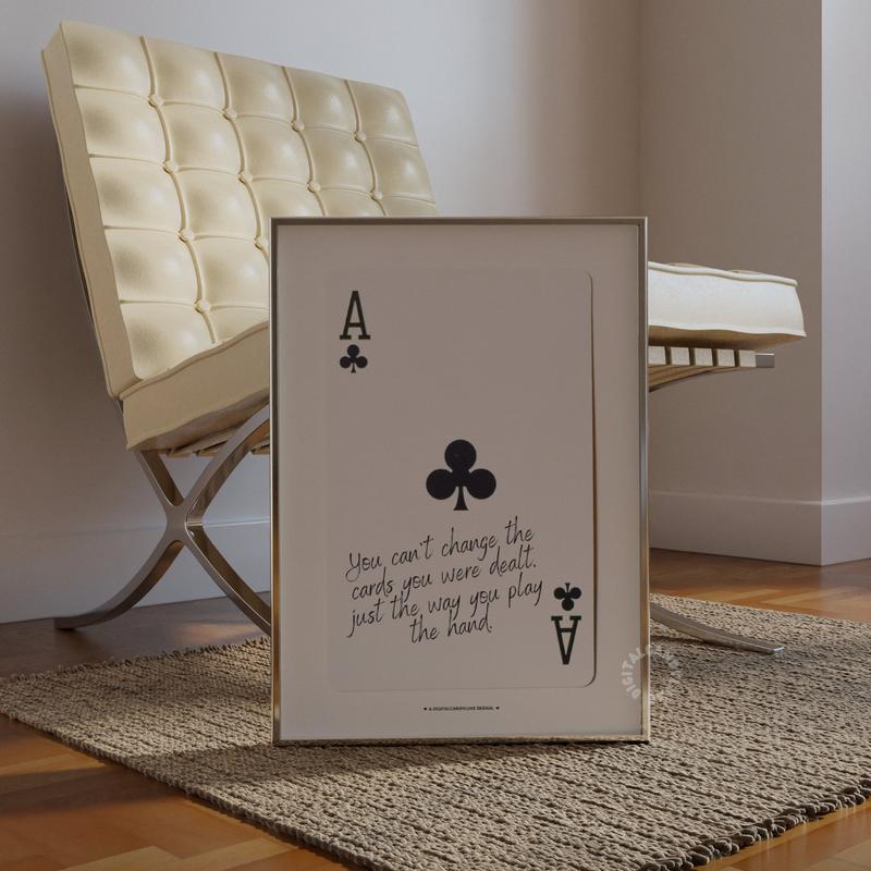 Black Ace Card Poster, Playing Card Print, Ace Card Wall Decor