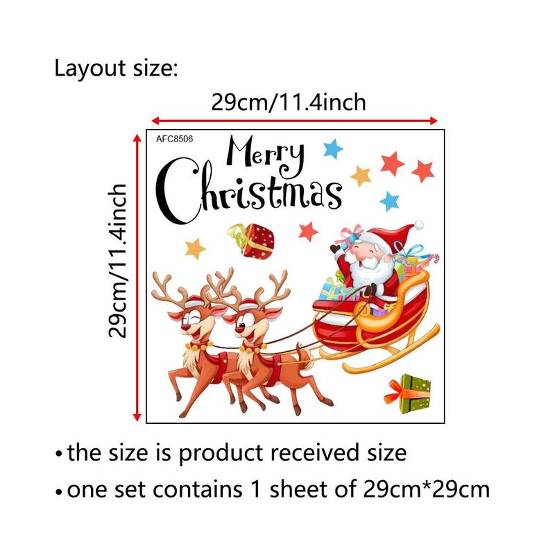 Santa Claus & Reindeer Pattern Toilet Sticker, 1 Count Waterproof & Detachable Toilet Lid Decal, Bathroom Accessories for Home & Hotel & Dormitory