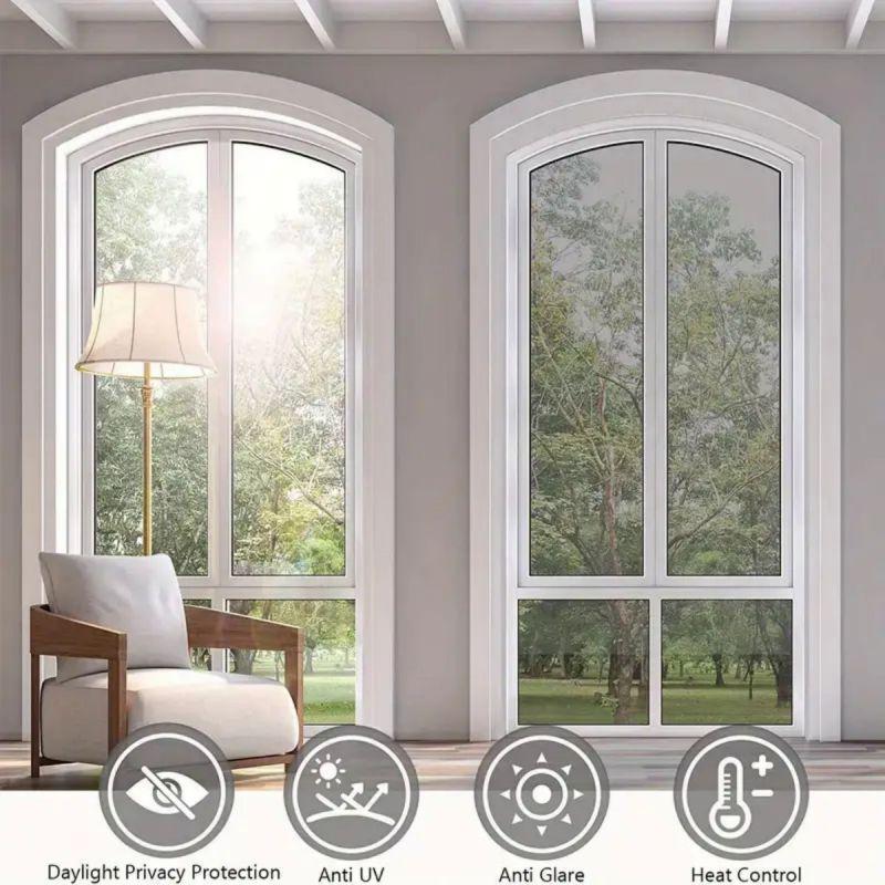 Privacy Window Film, 1 Roll Heat Insulation Privacy Film, Window Film for Office, Living Room, Bedroom