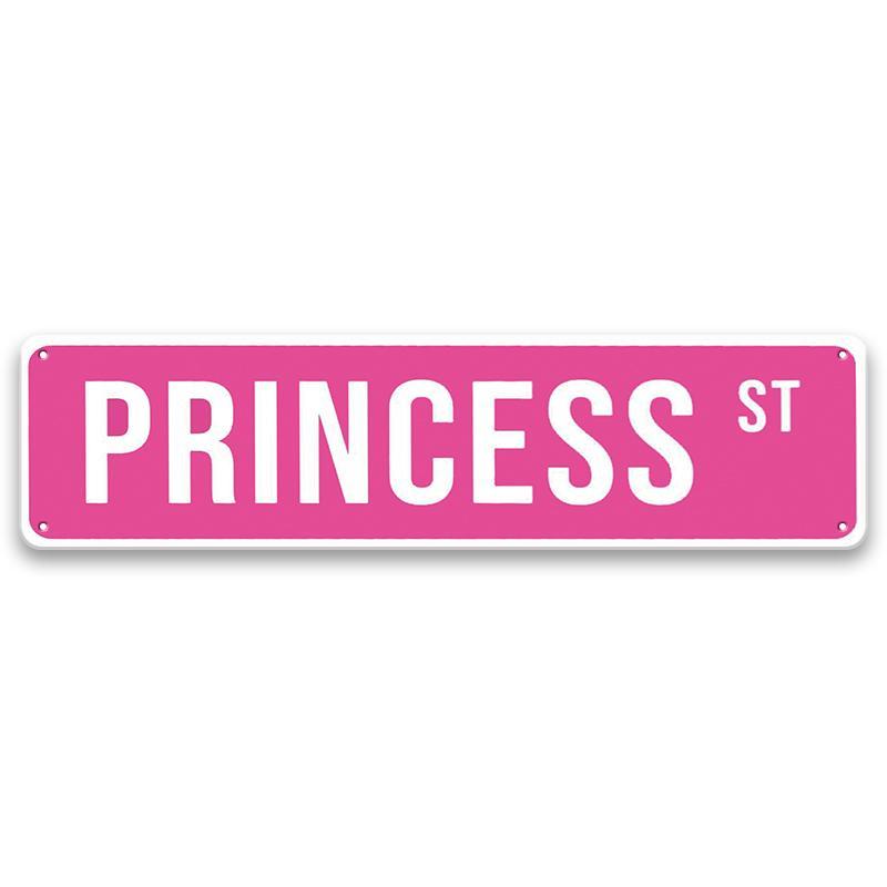 Princess Street Sign, 1 Count Creative Colorful Wall Decal,  Wall Art Sticker for Entryway, Porch, Living Room, Bedroom, Office