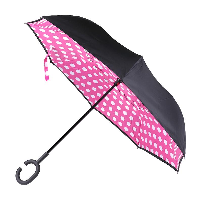 Pink Big Polka Dot Double Layer Inverted Umbrella - UM18063-1