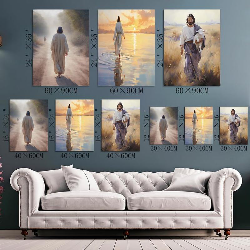 GUBIYU Set of 3 Easter Wall Art Church Wall Decor The Last Supper Painting Jesus in Chains The Crucifixion Cross Artwork Pictures Jesus Portrait Jesus Print Jesus Wall Art Religious Gifts 12