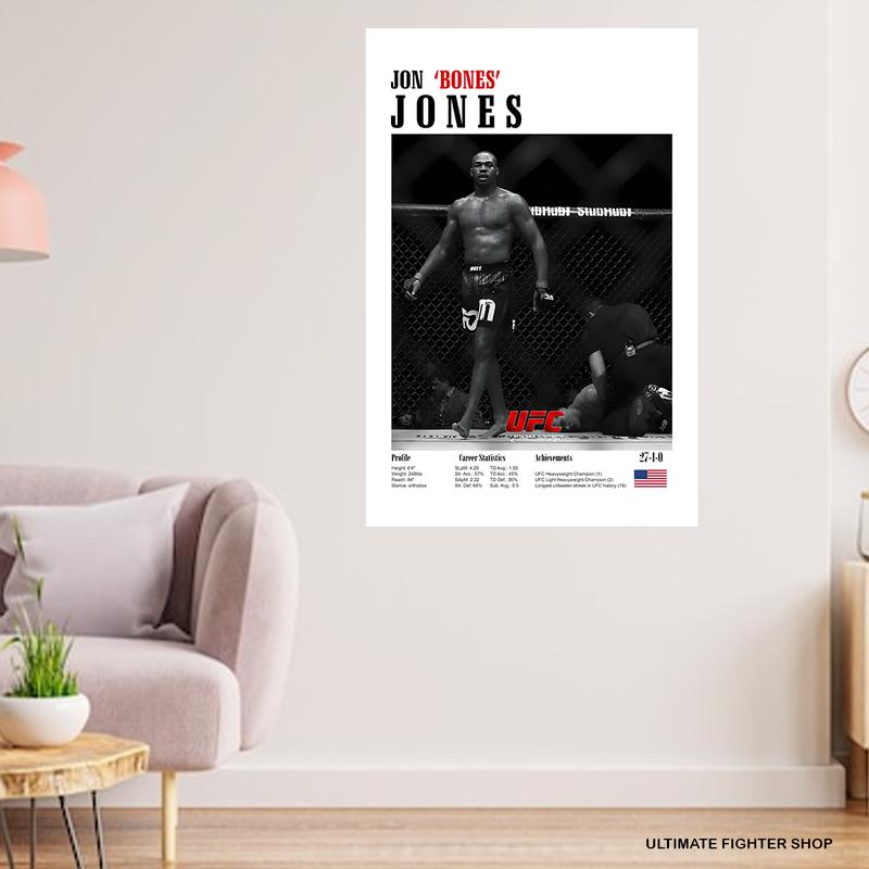 Jon Jones, Poster, UFC Poster, Poster Ideas, Fighter Poster, Athlete Motivation, Wall Decor Artwork Decorative