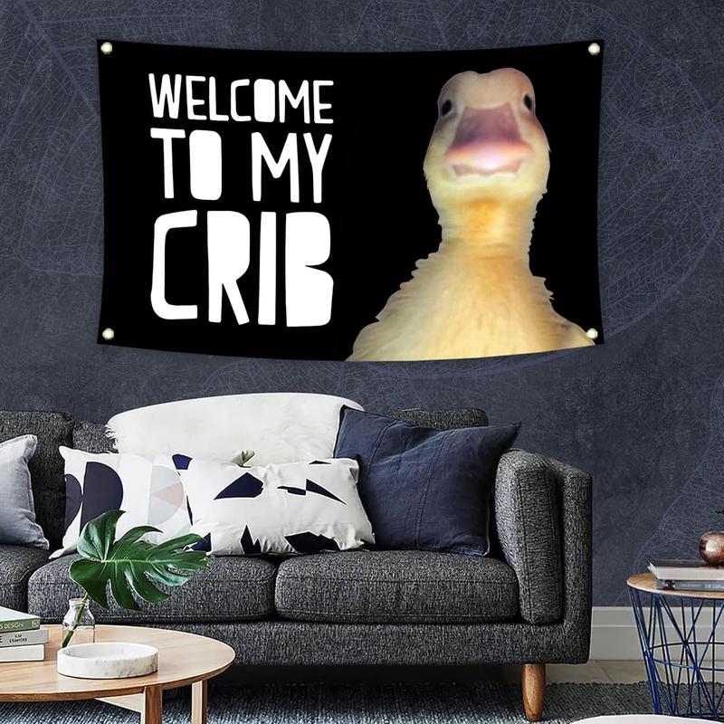 Welcome to My Crib 3x5Ft Flag Funny Banner Party Supplies Yard Signs Tapestry for College Room Man Cave Teen Boys and Girls Wall Hanging Flags