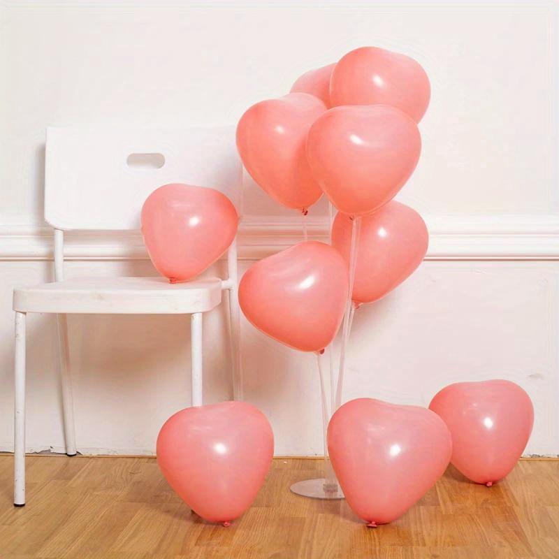 Solid Color Heart Shaped Balloon, 100pcs 12inch Latex Balloon, Birthday Wedding Party Decor Balloon, Romantic Scene Decor Balloon, Festive & Party Supplies