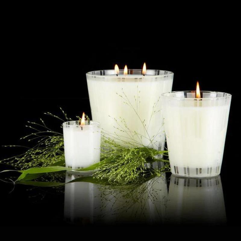 Nets Fragrances 3-Wick Scented Candle-Bamboo White Florals Lush And Green Notes, 21.1oz Burn Time Scented Candles For Home is 100 Hour Decor Freshener