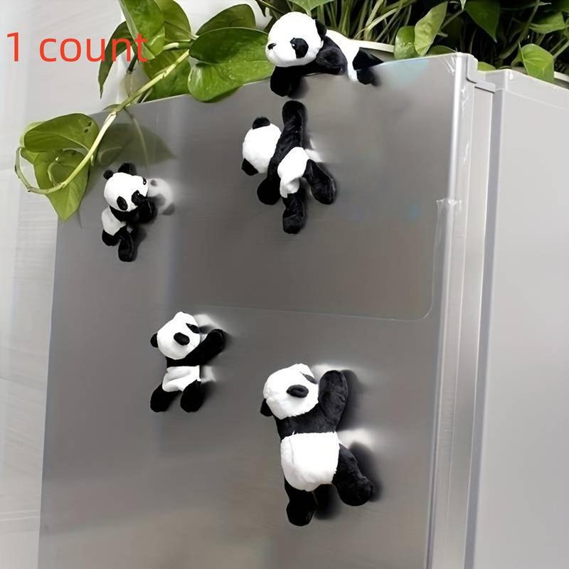 Cartoon Panda Design Fridge Magnet, 1 Count Cute Plush Fridge Decoration, Magnetic Decor for Kitchen, Office, Whiteboard, Storage Cabinet