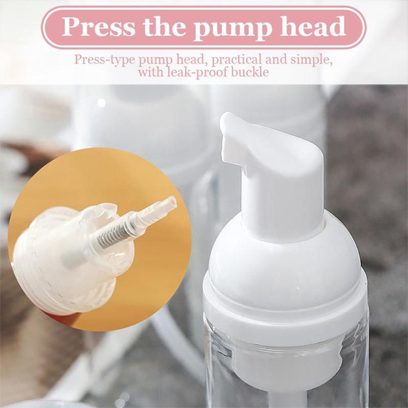 Portable 60ml Foam Pump Bottle, 3 5 Counts Clear Foam Dispenser Bottle, Refillable Empty Bottle for Skin Care, Cosmetic, Travel Accessories