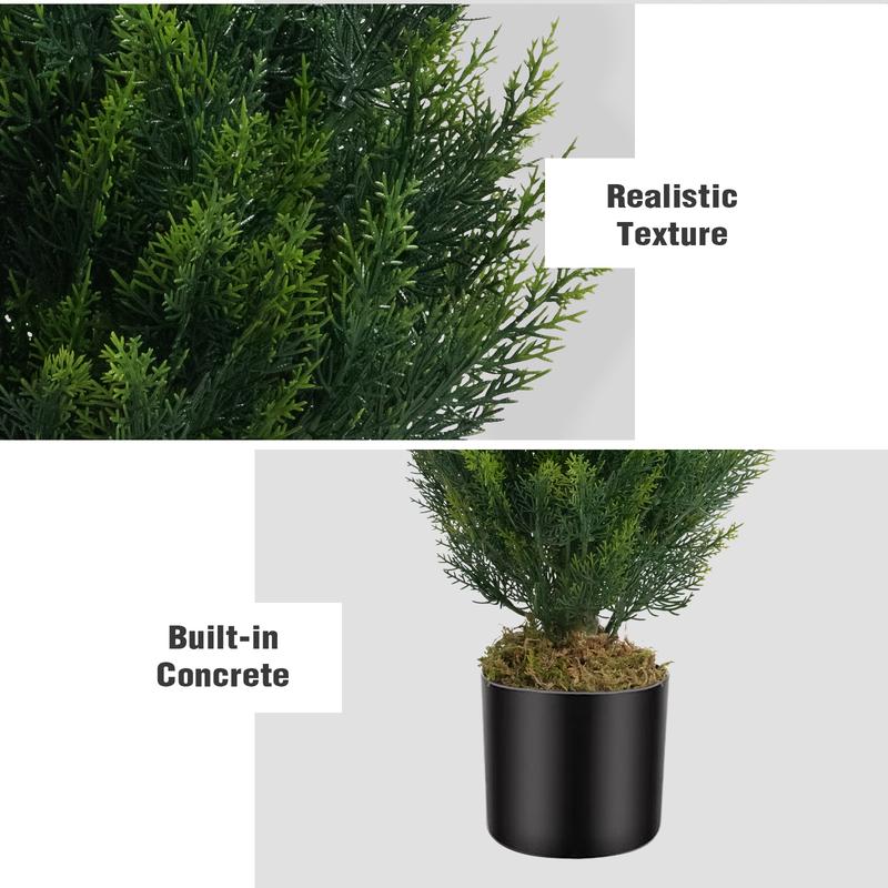 VITALISMO 3 4 5FT Tall Artificial Cedar Tree, Simulation Bush Plant, Realistic Fake Pine Tree for Home Office Living Room Porch Patio, Christmas Decoration Home Decor Artificial Silk Ornaments Decorative Fruit