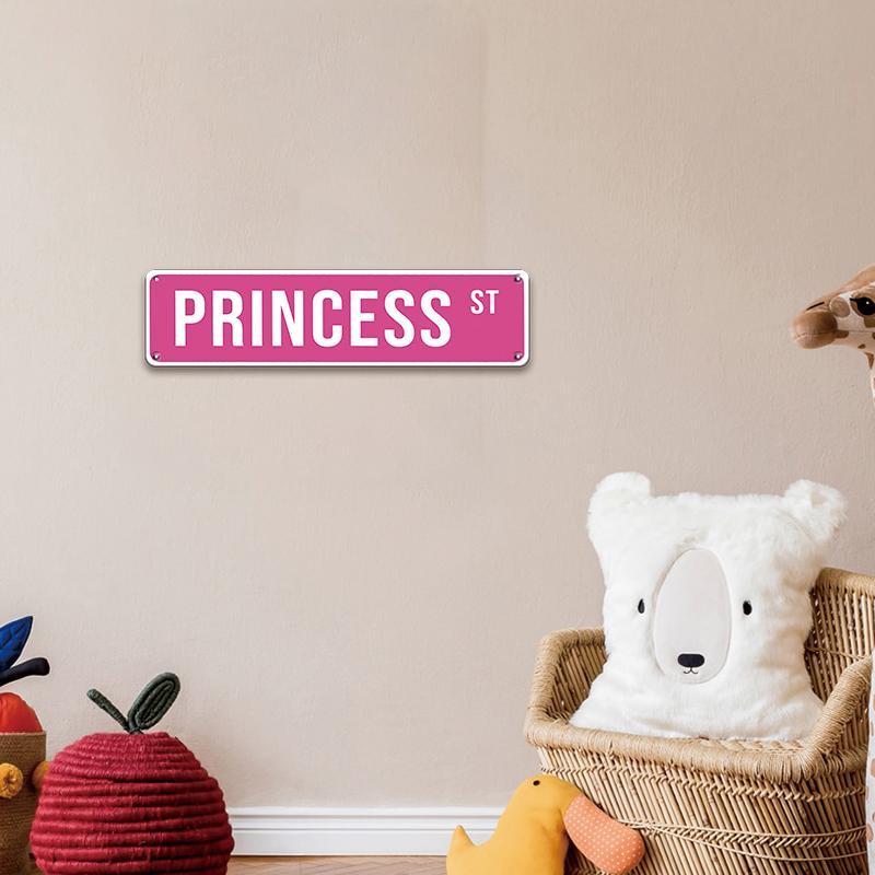 Princess Street Sign, 1 Count Creative Colorful Wall Decal,  Wall Art Sticker for Entryway, Porch, Living Room, Bedroom, Office